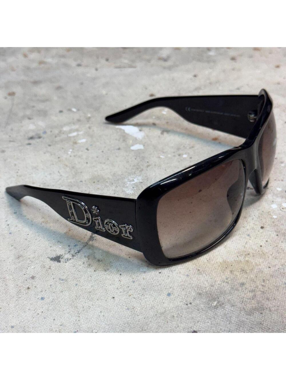Vintage Y2K Dior “Dior Flight 1 / Dior Sunset” Black Oversized Sunglasses